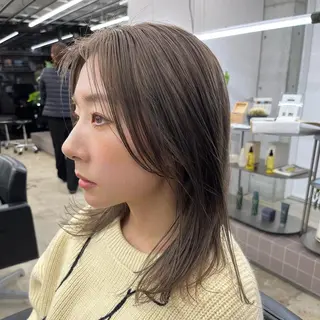 セミロング カラー ダブルカラー/ ケアブリーチ/クニトのヘアスタイル