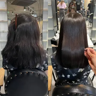 セミロング 毛流れが作れる 縮毛矯正/渡部純生のヘアスタイル