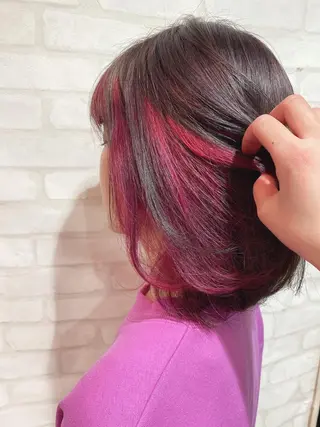 ミディアム カラー ヘアアレンジ 髪質改善カラー🫧 舘田千乃のヘアスタイル