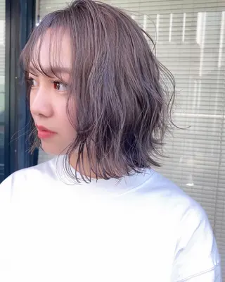 ミディアム カラー ヘアアレンジ メンズ キッズ ネイル マツエク・マツパ GO TODAY SHAiRE SALON所属・透明感カラー🤎 ゆりのヘアスタイル