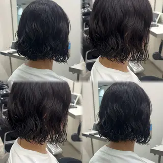 ショート パーマ 髪質改善ストレート /暖色カラー🎀🪞のヘアスタイル