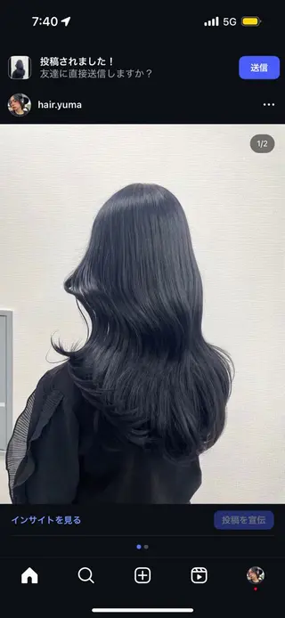 ロング カラー 暗髪艶カラー🐺🫐 ユウマ⛓️のヘアスタイル