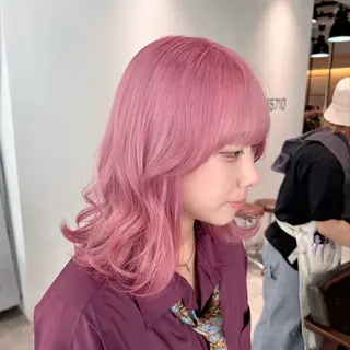 ミディアム カラー 🩵ྀིハイトーン みほ🎀🫐のヘアスタイル