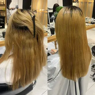 ロング パーマ ナミ🩶暗髪/暖色 ❤️/透明感/縮毛のヘアスタイル