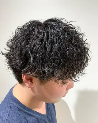 ショート パーマ 園田 将士のヘアスタイル