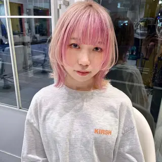 ミディアム カラー HOLON池袋所属・ウルフカット ハッシュカット/七海のヘアスタイル