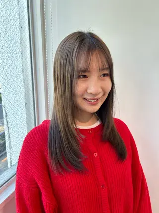 セミロング カラー 愛結 暖色カラー🎀🩰のヘアスタイル