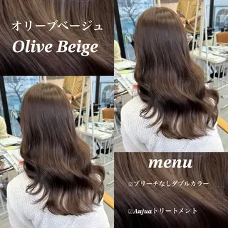 セミロング カラー ヘアアレンジ ブリーチなしカラー /ベージュ/安形翔のヘアスタイル