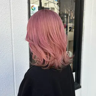 セミロング 🎀ハイトーン/ 艶カラー/夕月🎀のヘアスタイル