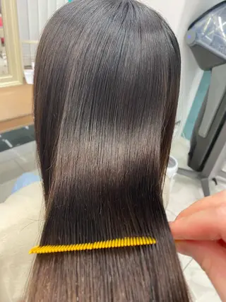 ロング パーマ 長妻莉央/縮毛矯正 髪質改善カラーのヘアスタイル