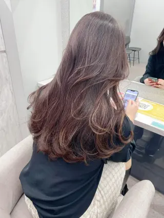 ロング 京都レイヤーカット/ 縮毛矯正/羽柴りくのマツエク・マツパデザイン