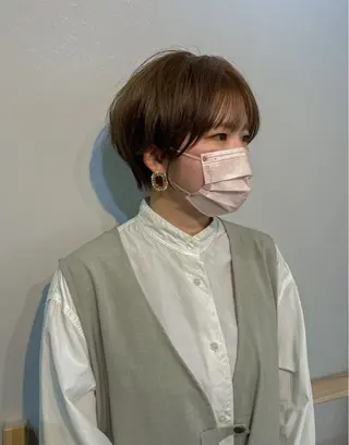 ショート カラー パーマ* 顔まわり似合わせのヘアスタイル