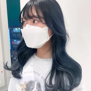 ロング カラー 韓国レイヤーカット/ ダブルカラーのヘアスタイル