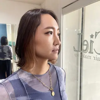 ミディアム カラー 髪質改善/ストレート /透明感/西川奈穂のヘアスタイル