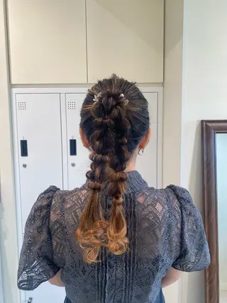 ロング ヘアアレンジ 暖色カラー /ヘアアレンジ/花鈴のヘアスタイル