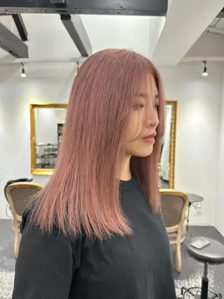 ロング カラー REAL 心斎橋所属・ブリーチ/ベージュ /ピンク🦋ナツミのヘアスタイル