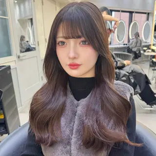ロング レイヤー、美髪矯正 🌹韓国ヘア芹奈のヘアスタイル