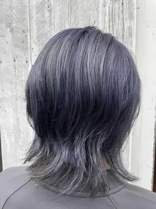 ミディアム カラー 縮毛矯正 滝沢尚起のヘアスタイル