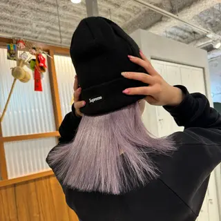 セミロング カラー ヘアアレンジ 山口 摩七斗のヘアスタイル