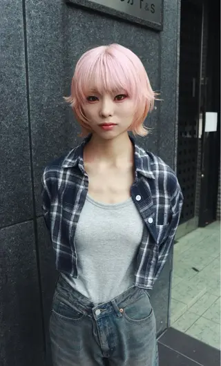 ショート カラー 色落ちまで2度綺麗な ハイトーン⭐️ヨシキのヘアスタイル