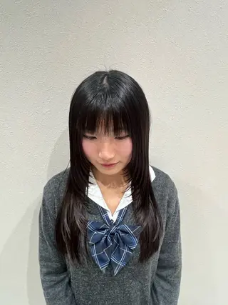 ロング カラー Ken 縮毛矯正/韓国風ヘアのヘアスタイル