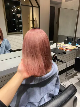 ミディアム カラー ハイトーンエフェクト ブリーチいち丸のヘアスタイル