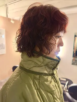 ショート カラー パーマ ボブ/レイヤー/ケア パーマ/リュウタのヘアスタイル