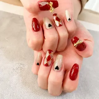 ネイル ゴテゴテ💙ワンホン リオナのネイルデザイン