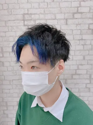 ショート カラー ヘアアレンジ メンズ ブリーチなし艶カラー 東家のヘアスタイル