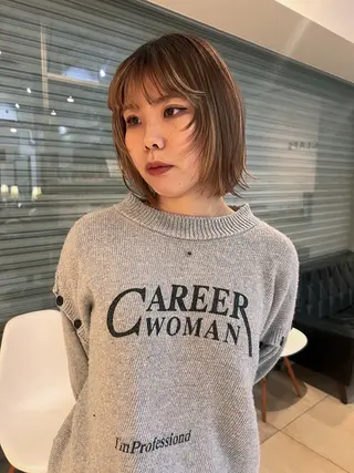 ショート リリカ🐈‍⬛ブリー チカラー/上永谷のヘアスタイル