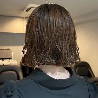 ミディアム パーマ akane/ボブ /オリーブ/ブラウンのヘアスタイル