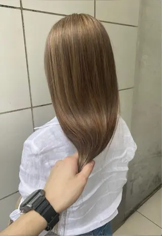 セミロング ハイトーン/メンズ/ ボブ RINのヘアスタイル