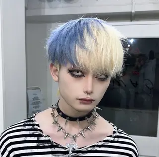 セミロング カラー ハイトーン/ウルフ /エクステ/ましろのヘアスタイル