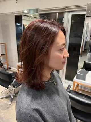 ミディアム カラー ベージュ/グレージュ 恵比寿/丸山陽平のヘアスタイル