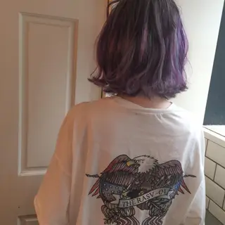 ショート カラー ホワイト&レイヤーカ ットエクステ長畠俊輔のヘアスタイル