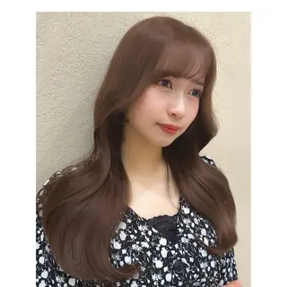 ロング 韓国レイヤー/ミルク ティー🦋高橋　暖のヘアスタイル