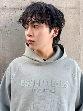 ミディアム パーマ メンズ men'ssalon Loui(ルイ)烏丸のヘアスタイル