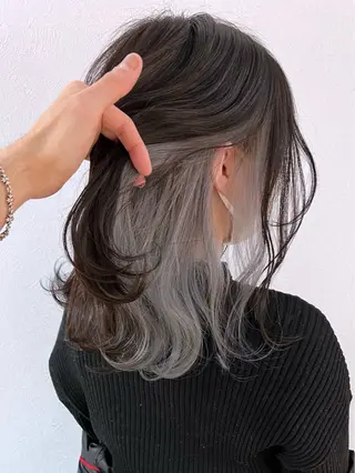 セミロング カラー ブリーチなし/暖色/ 透明感/ririkaのヘアスタイル