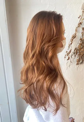 ロング カラー パーマ 美容室 ソンリエのヘアスタイル