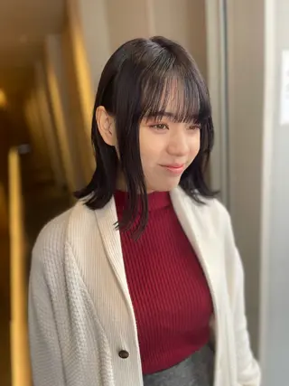 ミディアム 蜂須賀🐝縮毛矯正 ストレートパーマのヘアスタイル