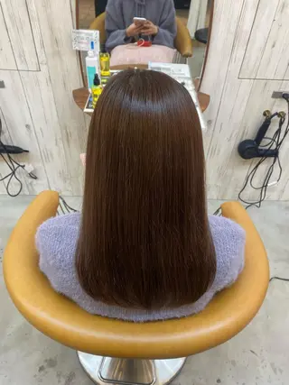 ロング ボブ縮毛矯正 韓国レイヤーRINAのヘアスタイル