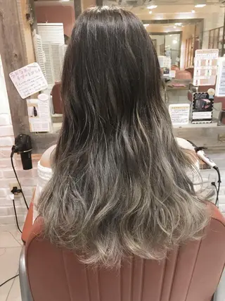 ミディアム カラー パーマ 増子 幹樹のヘアスタイル