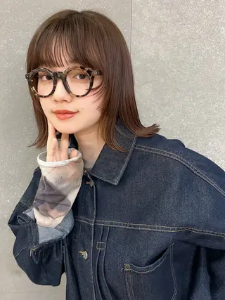 ショート カラー ボブ/巻ける縮毛矯正 /韓国レイヤーはなのヘアスタイル