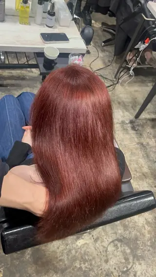 セミロング 渋谷ケアブリーチ ❤️‍🔥徳田空悟のヘアスタイル