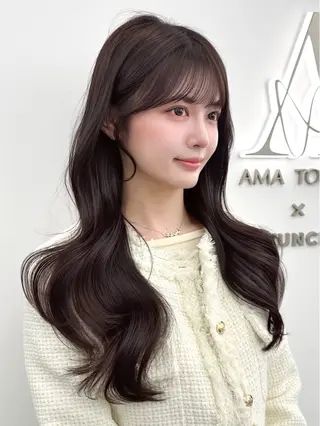 セミロング カラー 🇰🇷韓国風くびれ ヘア🇰🇷中村優大のヘアスタイル