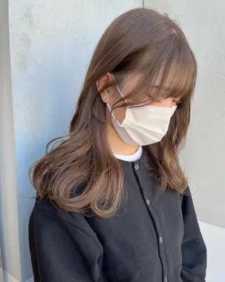 セミロング カラー minami🪷 暖色カラーのヘアスタイル