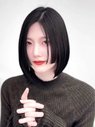 ミディアム カラー ヘアアレンジ 韓国ボブ🤍 縮毛矯正🤍ひかりのヘアスタイル