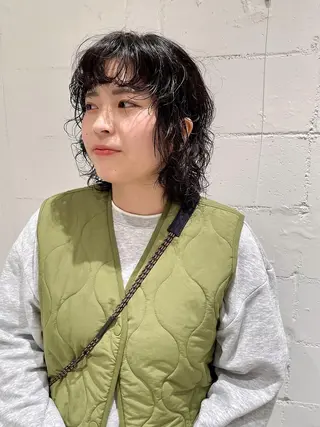 ミディアム パーマ ボブ/レイヤー/ 御田村裕人のヘアスタイル