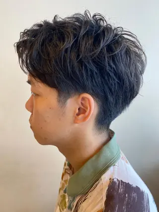 パーマ メンズ salowin渋谷kitaya park前所属・RIKA韓国ヘア/く びれヘア/上品カラーのヘアスタイル