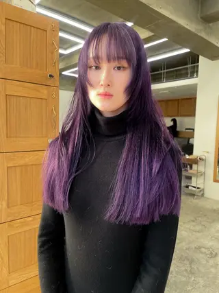 ロング カラー パーマ/レイヤー 岩山丈一郎のヘアスタイル